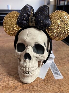 Disneyland Paris 30th Anniversary Gold Sequin Minnie Ears Headband
